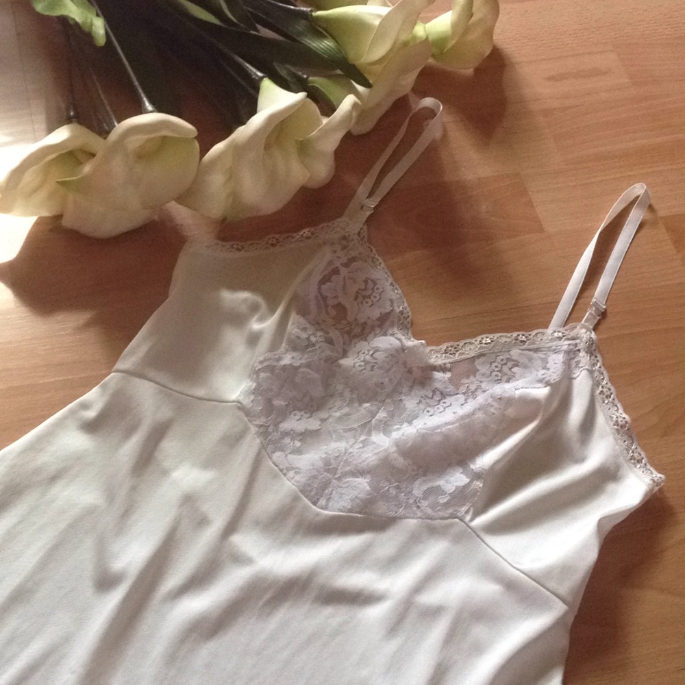 Vintage Vanity Fair Lace Slip Dress